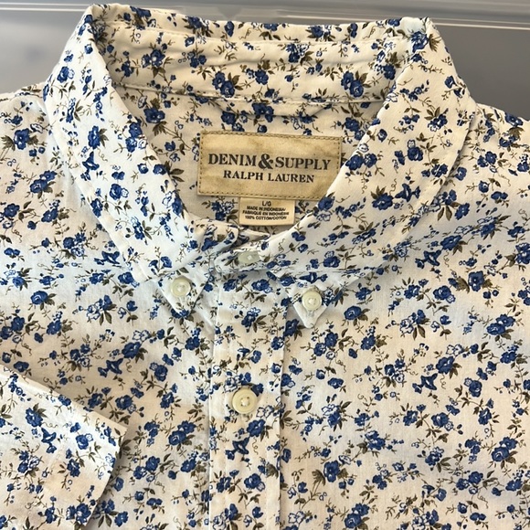 Denim & Supply Ralph Lauren Other - Denim & Supply Ralph Lauren L Blue Floral Button Down